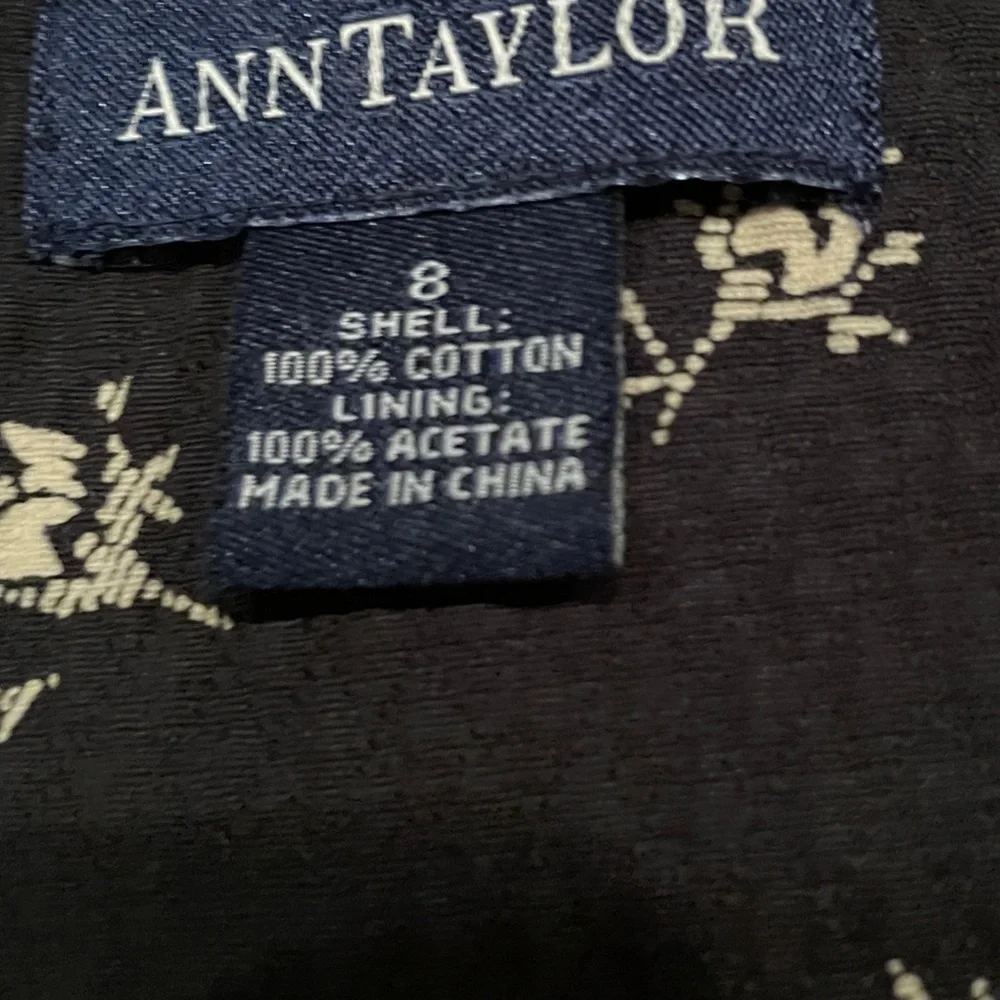 Ann Taylor Black Beige Floral Seersucker Dress Business Career Preppy Feminine 8 - Picture 4 of 9